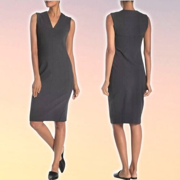 JAMES PERSE V-Neck Ponte Dress Sz Small Carbon - Picture 1 of 7